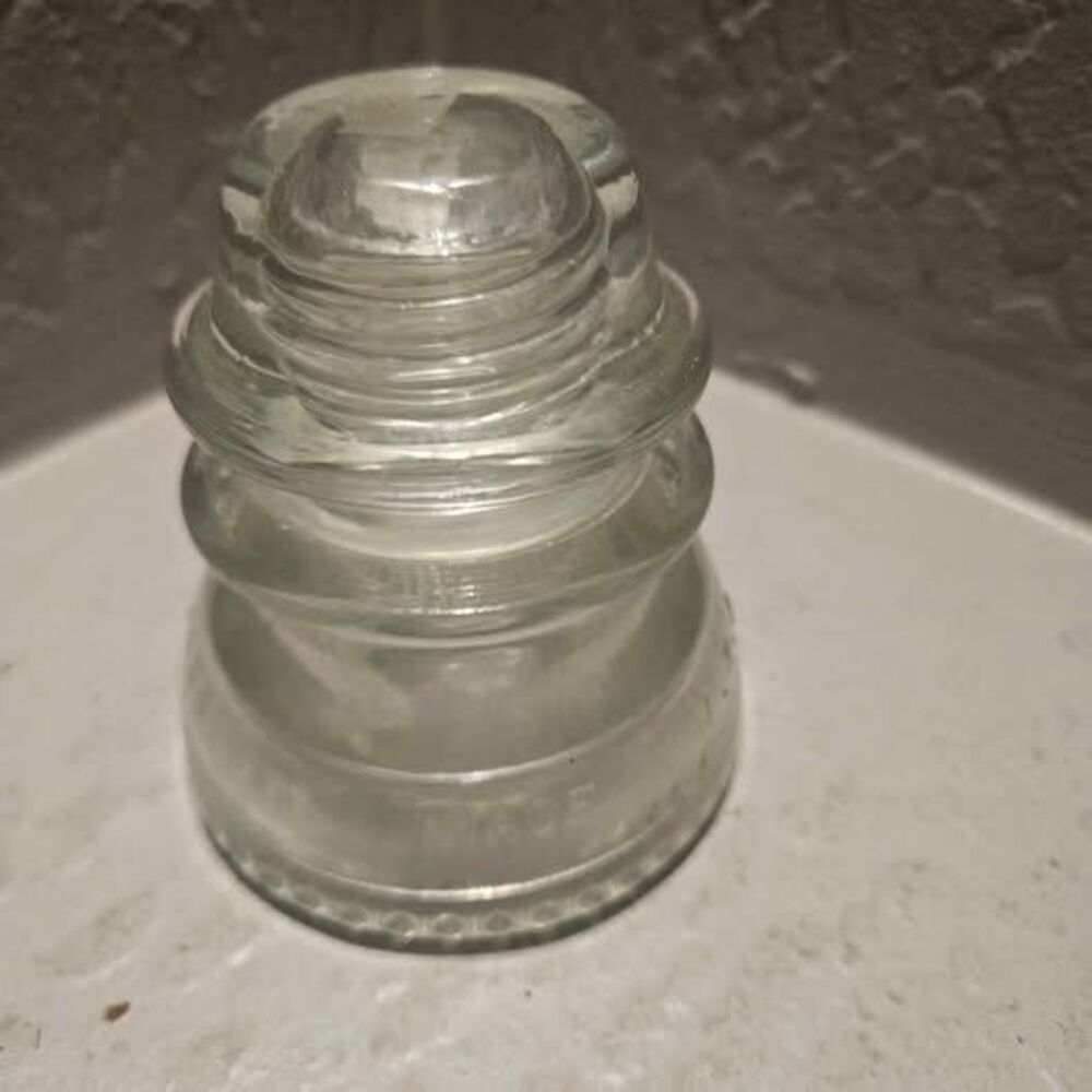 Vintage Clear Glass Insulator Made in USA 48 A